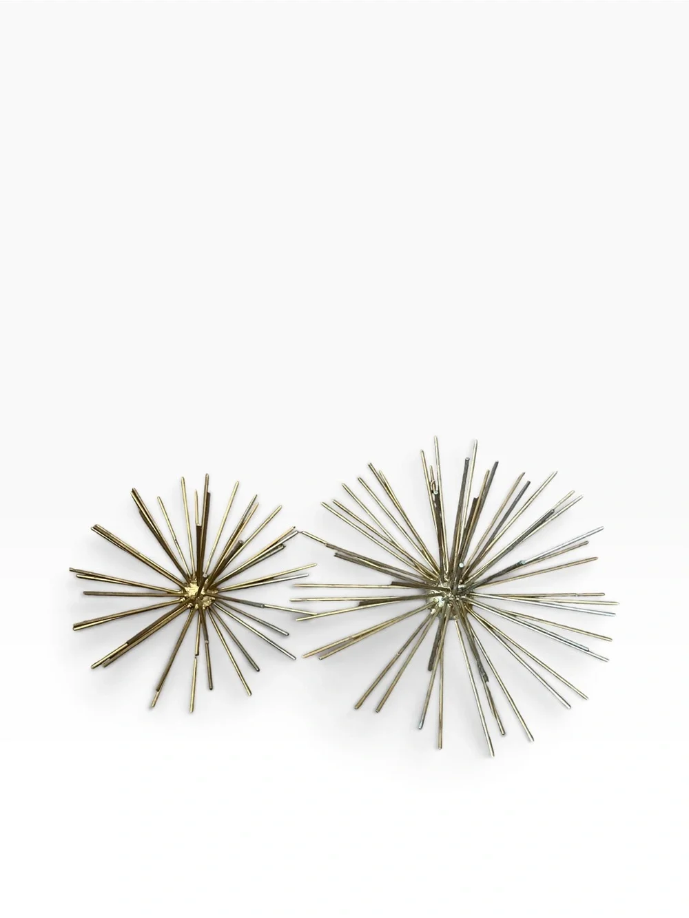 2 Atomic MCM Style Hanging Metal Sputnik Spikes Starburst Wall Art Orb 8
